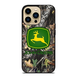 John Deere CAMO เคสโทรศัพท์มือถือแบบแข็ง ลายโลโก้ John Deere สีดํา สําหรับ IPhone 12 Pro XR 14 14 Pro 14Pro Max