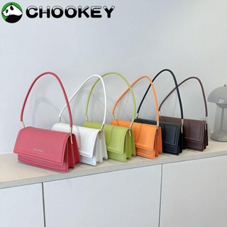 Chookey กระเป๋าสะพายไหล่ ใต้วงแขน หนัง PU สีพื้น เรียบง่าย สําหรับผู้หญิง