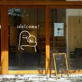 สติกเกอร์วอลเปเปอร์ ลาย Welcome to the Expression น่ารัก สําหรับติดตกแต่งกระจก หน้าต่าง ประตู ร้านเค้ก ขนมหวาน ชานม