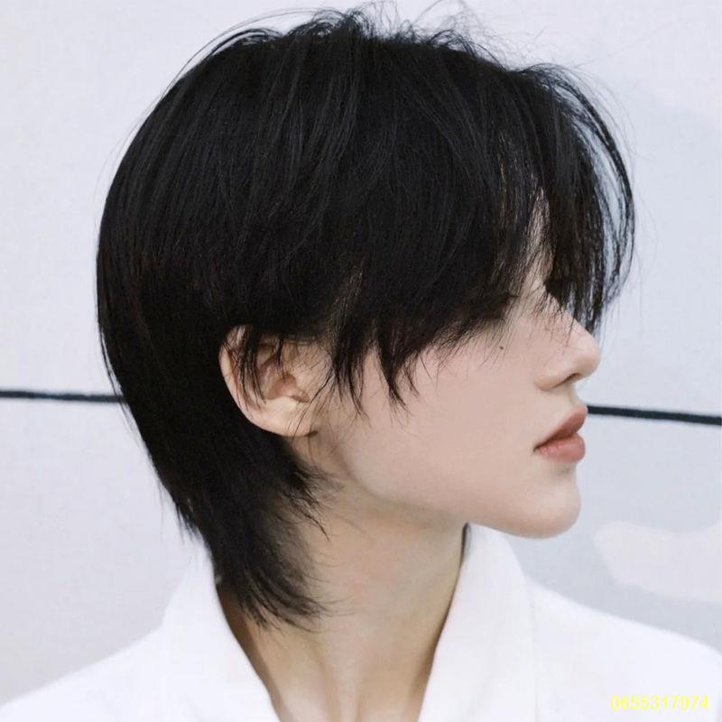หางหมาป่าหัวปลอมผู้ชายและผู้หญิงผมสั้นเหมือนจริงวรรคเดียวกันหัวซามูไรธรรมชาติวรรคเดียวกันหัวกระบอกเต็ม
