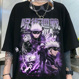 [S-5XL]อะนิเมะญี่ปุ่น Jujutsu Kaisen เสื้อยืดกราฟฟิค เสื้อเชิ้ตแขนสั้นโกธิค