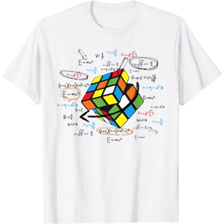 [S-5XL]เสื้อยืดผ้าฝ้ายพรีเมี่ยม เสื้อยืด พิมพ์ลายคณิตศาสตร์ Rubiks Rubics Player Cube สําหรับผู้ใหญ่