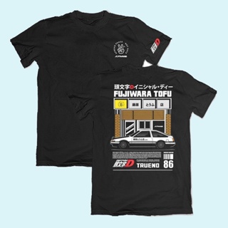 [S-5XL]เสื้อยืดผู้ชาย  sport T-shirt เสื้อยืดผ้าฝ้ายพิมพ์ลายแฟชั่น INITIAL D, FUJIWARA TOFU เสื้อยืด ออกแบบเอง เสื้อยืดค