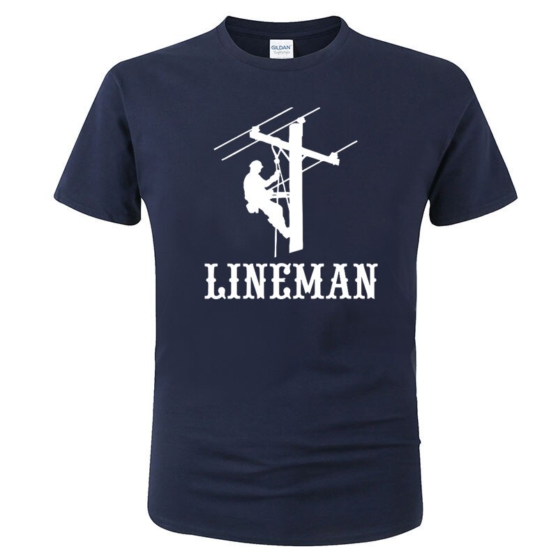 [S-5XL]เสื้อยืดผ้าฝ้ายพิมพ์ลายขายดี Lineman เสื้อยืดคอกลม แขนสั้น ผ้าฝ้าย พิมพ์ลายช่างไฟฟ้า แฟชั่นฤดูร้อน สําหรับผู้ชาย
