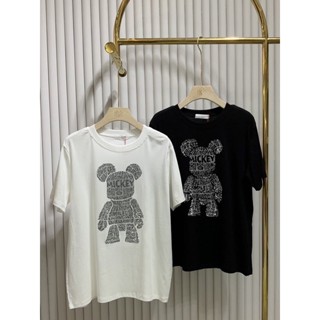 [S-5XL]เสื้อคอตตอน อัดเพชรลายหมีMickey_It’s me basic