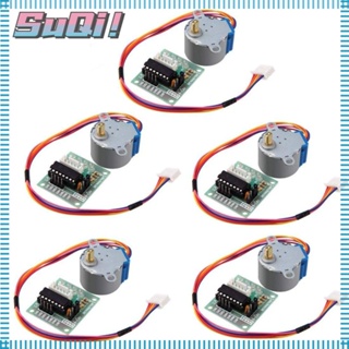 Suqi สเต็ปเปอร์มอเตอร์ 28BYJ-48 ULN2003 5V 5 สาย 4 เฟส 5V พร้อมบอร์ดไดร์เวอร์ Arduino Pi PIC Raspberry Pi 5 ชิ้น