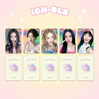 โปสการ์ด อัลบั้มรูปภาพ โฮโลแกรมเลเซอร์ I-DLE COMEBACK YUQI SHUHUA MINNIE MIYEON SOYEON GIDLE Kpop จํานวน 5 ชิ้น ต่อชุด