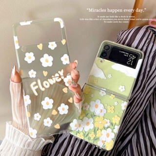 เคสโทรศัพท์มือถือ ลายดอกไม้ แฟชั่น สําหรับ Samsung Galaxy Flip 3 4 5