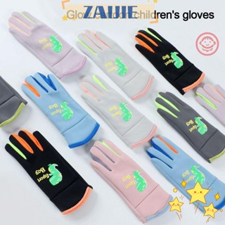 Zaijie24 ถุงมือเต็มนิ้ว, ถุงมือสกี ลายการ์ตูน กันลม เด็ก, แฟชั่น กันน้ํา ฤดูหนาว อบอุ่น ไฟกลางคืน สโนว์บอร์ด ถุงมือเด็กผู้ชาย เด็กผู้หญิง