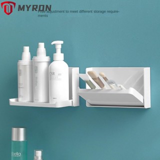 Myron ชั้นวางของ ทรงสี่เหลี่ยมผืนผ้า แบบพับได้ ติดตั้งง่าย ประหยัดพื้นที่ สีขาว สําหรับห้องน้ํา ห้องนอน บ้าน 2 ชิ้น