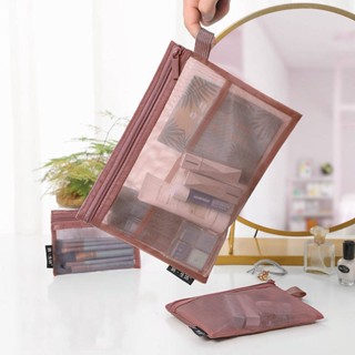 Portable Cosmetic Bag Simple Travel Wash Bag Cosmetics Mesh Storage Bag 7xRd