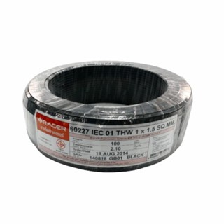 good.garden29-RACER สายไฟ IEC 01 THW 1x1.5 SQ.MM 100M. สีดำ ยอดขายอันดับ1