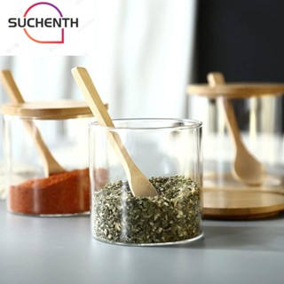 Suchenth กระปุกแก้วใส่เครื่องปรุง ขนาด 3.4*3.1 นิ้ว สําหรับห้องครัว