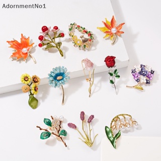 Adornmentno1 เข็มกลัด รูปดอกกุหลาบ เคลือบ สวยหรู แฟชั่นสําหรับผู้หญิง งานแต่งงาน