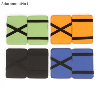 Adornmentno1 กระเป๋าสตางค์หนัง PU ใบเล็ก ใส่เหรียญ บัตรเครดิตได้ สไตล์นักธุรกิจ สําหรับผู้ชาย