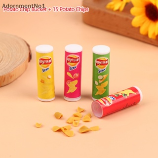 Adornmentno1 โมเดลมันฝรั่งทอดกรอบ 1:12 พร้อมขวด 15 ชิ้น สําหรับตกแต่งบ้านตุ๊กตา 1 ชุด