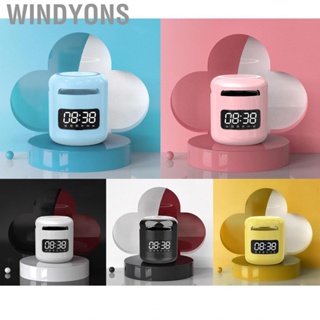 Windyons Clock Speaker Type C Charging Subwoofer Mini  3 Alarm Clocks with Ambient Light