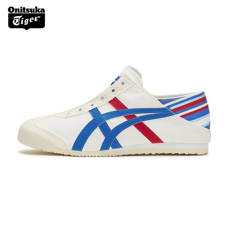 Onitsuka รองเท้ากีฬาผู้ชายและผู้หญิง Mexico 66 รองเท้าผ้าใบระบายอากาศน้ําหนักเบา TH6P4N-0142 รองเท้าคู่รองเท้าสีขาวรองเท้าแบน