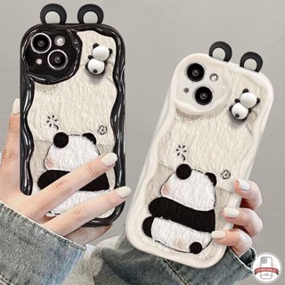 เคสโทรศัพท์มือถือ แบบนิ่ม ลายการ์ตูนแพนด้า 3D สําหรับ Samsung A34 A02S A54 A14 A32 A20 A12 A31 A03s A23 A20s A33 A04 A30 A24 A13 A10s A11 A50 A04s A50s A04E A21s A52s A51 A53 A03