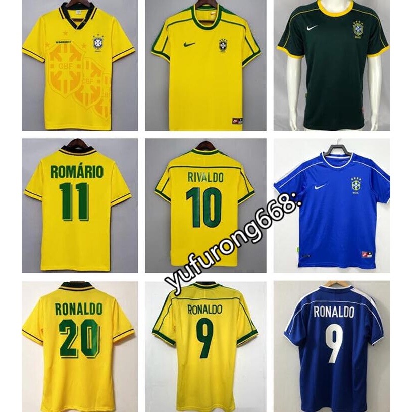 1998 2002 Brazil Football Home Away Retro Soccer Jersey เสื้อผู้รักษาประตู