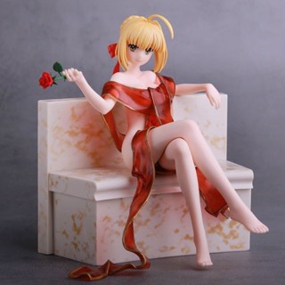 Fate/extra Red โมเดลฟิกเกอร์ Emperor Bathrobe Nero Sitting on the Sofa ขนาด 18 ซม. สําหรับตกแต่ง