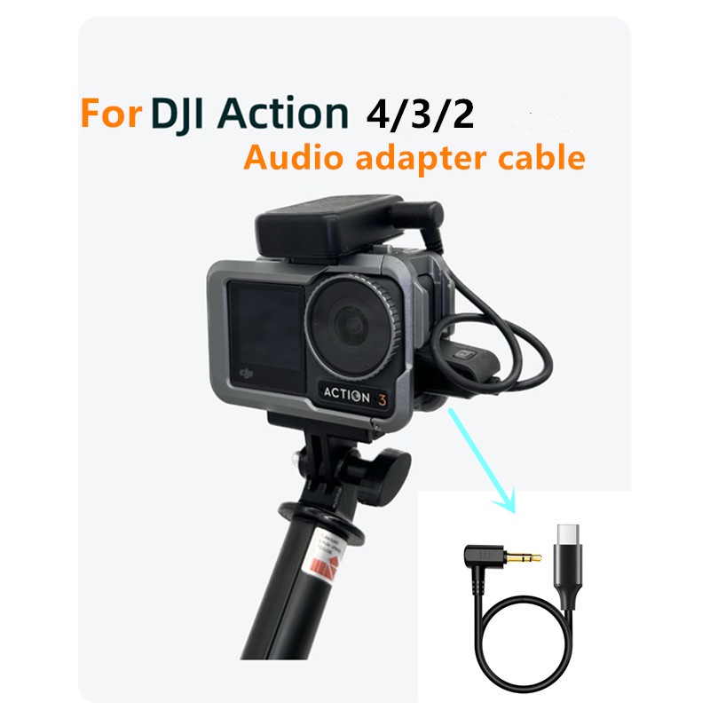สําหรับ DJI OSMO PRO/4/3/2 สายอะแดปเตอร์เสียง Type-C ถึง 3.5 มม. ใช้งานร่วมกับไมโครโฟนหลักสําหรับการแทรกและใช้งานโดยตรง