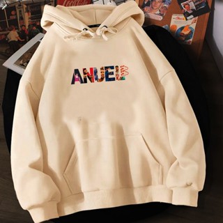 Anuel Aa เสื้อกันหนาวแขนยาว มีฮู้ด พิมพ์ลายกราฟฟิค y2k สําหรับผู้หญิง