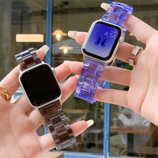 สายนาฬิกาข้อมือเรซิ่นใส สําหรับ apple watch band 40 มม. 41 มม. 45 มม. 44 มม. 42 มม. 38 มม. iwatch Series 8 7 6 4 SE Ultra 49 มม.