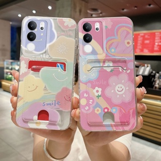 เคสโทรศัพท์Vivo V29 5G V27 V27e V27 Pro V25 V25e V25 Pro มือถือ ซิลิโคนนิ่ม ใส พร้อมช่องใส่บัตร หลากสี สําหรับ เคสVivo V29 5G