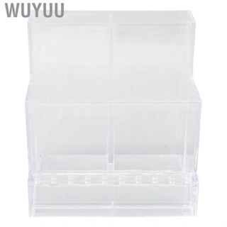 Wuyuu Makeup Brush Storage Box Clear Plastic Compartment Design Multifunctional Cosmetic Holder