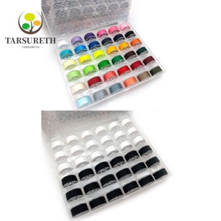 Tarsureth ด้ายกระสวย หลากสีสัน สีขาว สําหรับเย็บผ้า|ชุดกระสวยเย็บผ้า 72 ชิ้น พร้อมกล่องเก็บ สีดํา