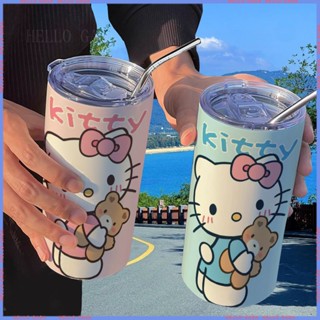 🥤สินค้าแอนิเมชั่น Limited Cup🥤 กระติกน้ําร้อน ลายการ์ตูน Hello Kitty พร้อมหลอดดูด แบบพกพา คุณภาพสูง สําหรับนักเรียน