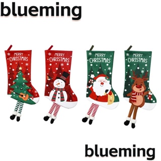 Blueming2 ถุงน่องคริสต์มาส จี้ซานตาคลอส กวาง สโนว์แมน สําหรับตกแต่งต้นคริสต์มาส