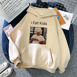 I Eat Kids เสื้อกันหนาวแขนยาว มีฮู้ด สไตล์ฮาราจูกุ วินเทจ สําหรับผู้หญิง y2k y2k