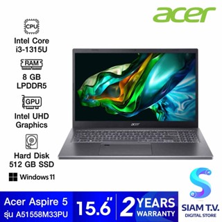 NOTEBOOK (โน้ตบุ๊ค) ACER ASPIRE5 A515-58M-33PU (STEEL GRAY) โดย สยามทีวี by Siam T.V.