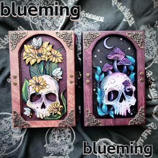 Blueming2 ที่เก็บกุญแจ รูปหัวกะโหลก เห็ด ดอกทานตะวัน วัสดุไม้ ล็อกได้ สําหรับปาร์ตี้ฮาโลวีน