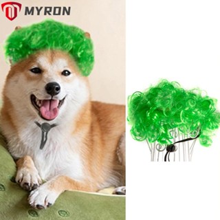 Myron วิกผมไนล่อน สีเขียว อุปกรณ์เสริม สําหรับสัตว์เลี้ยง สุนัข