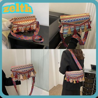 Zelth กระเป๋าสะพายไหล่เดี่ยว แฟชั่นสไตล์พื้นบ้าน ใต้วงแขน