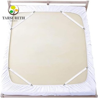 Tarsureth สายรัดผ้าปูที่นอน อเนกประสงค์ ปรับได้ ทนทาน สีขาว สําหรับผ้าปูที่นอน 8 ชิ้น