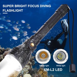 ไฟฉายดําน้ํา FL022D 1200LM L2 LED สีขาว เหลือง 100 ม. สําหรับตกปลา