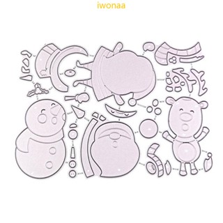 Iwo แผ่นแม่แบบโลหะ ฉลุลายคริสต์มาส ซานต้า สําหรับตกแต่งสมุดภาพ การ์ด DIY