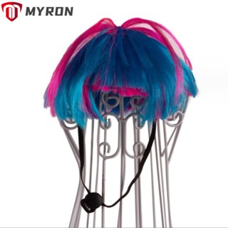 Myron วิกผมไนล่อน ระบายอากาศ สีชมพู สีฟ้า อุปกรณ์เสริม สําหรับสุนัข