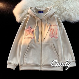 Candy Kids เสื้อผ้าผู้ญิง แขนยาว เสื้อฮู้ด คลุมหญิง สไตล์เกาหลี แฟชั่น A28J1DP 34Z230826