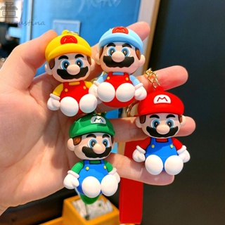 Augustina พวงกุญแจฟิกเกอร์ รูปการ์ตูนอนิเมะ Super Mario ของขวัญคริสต์มาส สําหรับตกแต่งรถยนต์