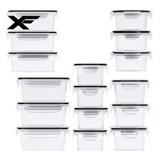 กล่องเก็บอาหาร พร้อมฝาปิด 16 ชิ้น และ 16 ฝา 16 ชิ้น