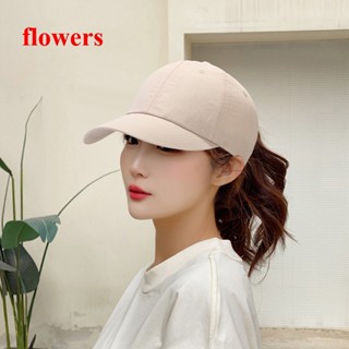 Flowers หมวกเบสบอล หมวกบังแดด ปรับได้ สีพื้น แฟชั่นฤดูใบไม้ผลิ ฤดูร้อน สําหรับเด็ก