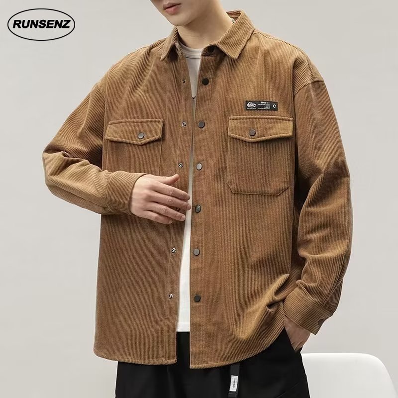 เสื้อแจ็กเก็ตคาร์โก้ กันลม ทรงหลวม สไตล์วินเทจ พลัสไซซ์ แฟชั่นฤดูใบไม้ร่วง และฤดูหนาว สําหรับผู้ชาย ไซซ์ M - 8XL