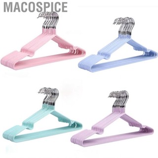 Macospice Clothing Hangers  Rustproof Multifunctional Durable Clothes Rounded Edges Plastic Coating Prevent Slip for Dormitory