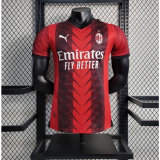 เสื้อกีฬาแขนสั้น ลายทีมชาติฟุตบอล AC Milan 2023/24 ชุดเหย้า คุณภาพสูง สําหรับผู้ใหญ่