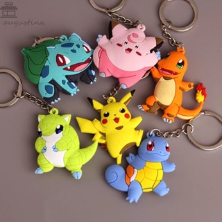 Augustina พวงกุญแจ PVC รูปโปเกม่อน Jigglypuff Charmander Bulbasaur Pikachu